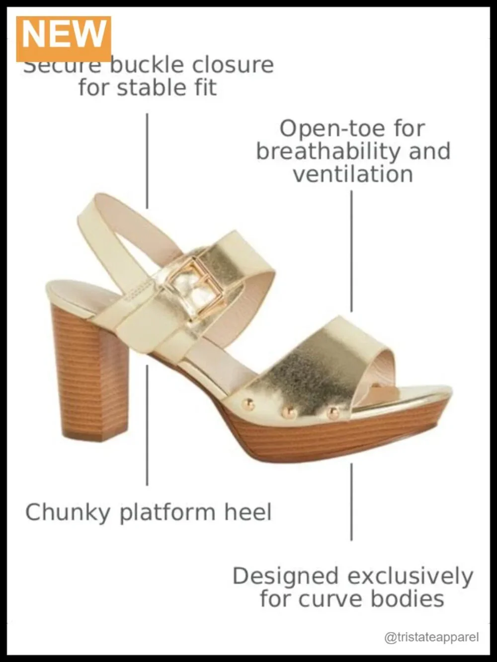 City Chic Izzy Platform Heel Faux Leather Open Toe Slingback Buckle Formal